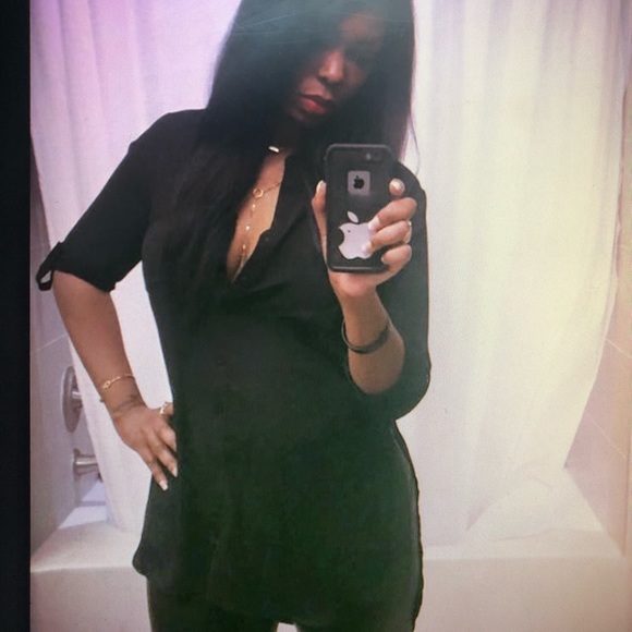 Black sheer Tunic button up - Picture 5 of 5